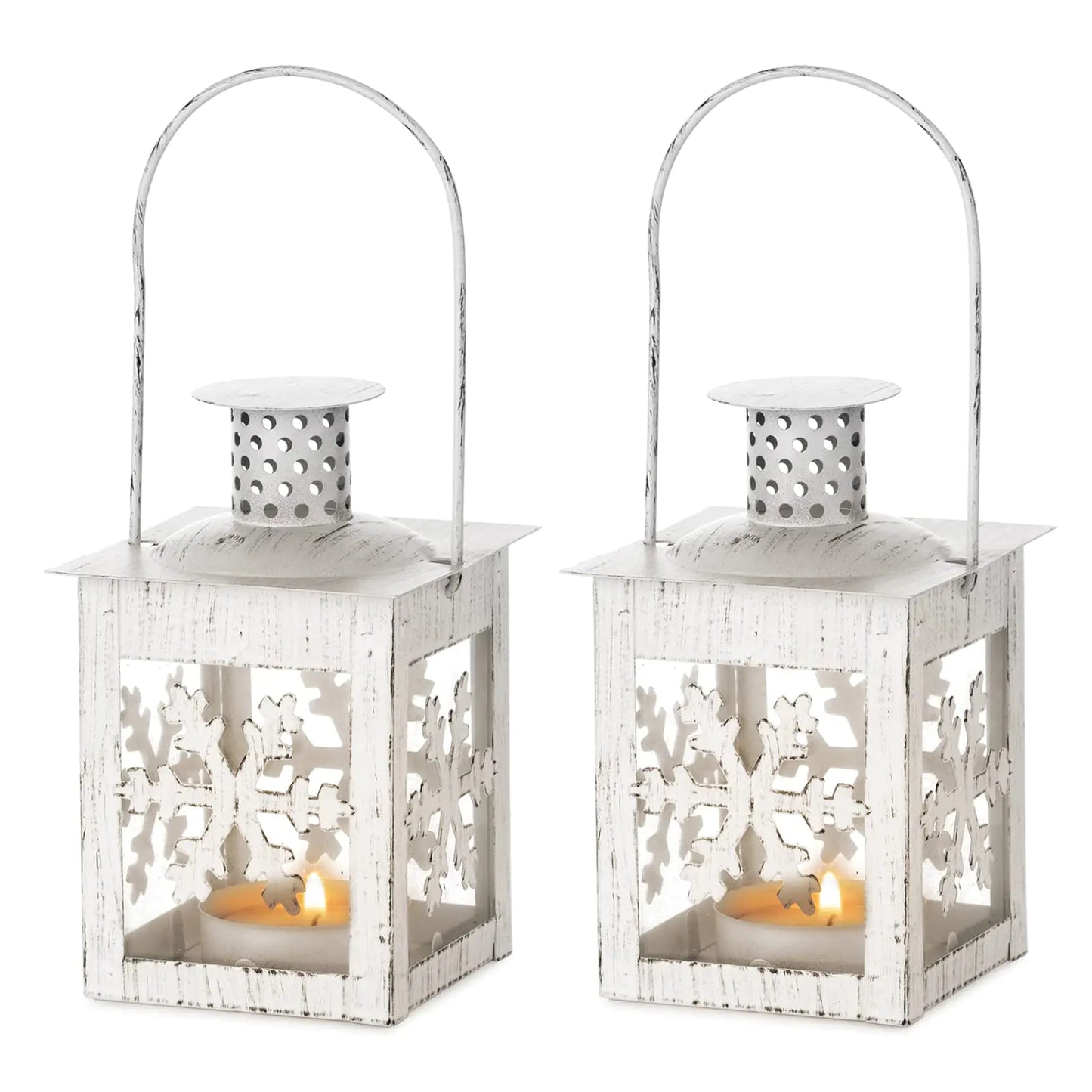 White Lantern for Christmas Decorations Set of 2
