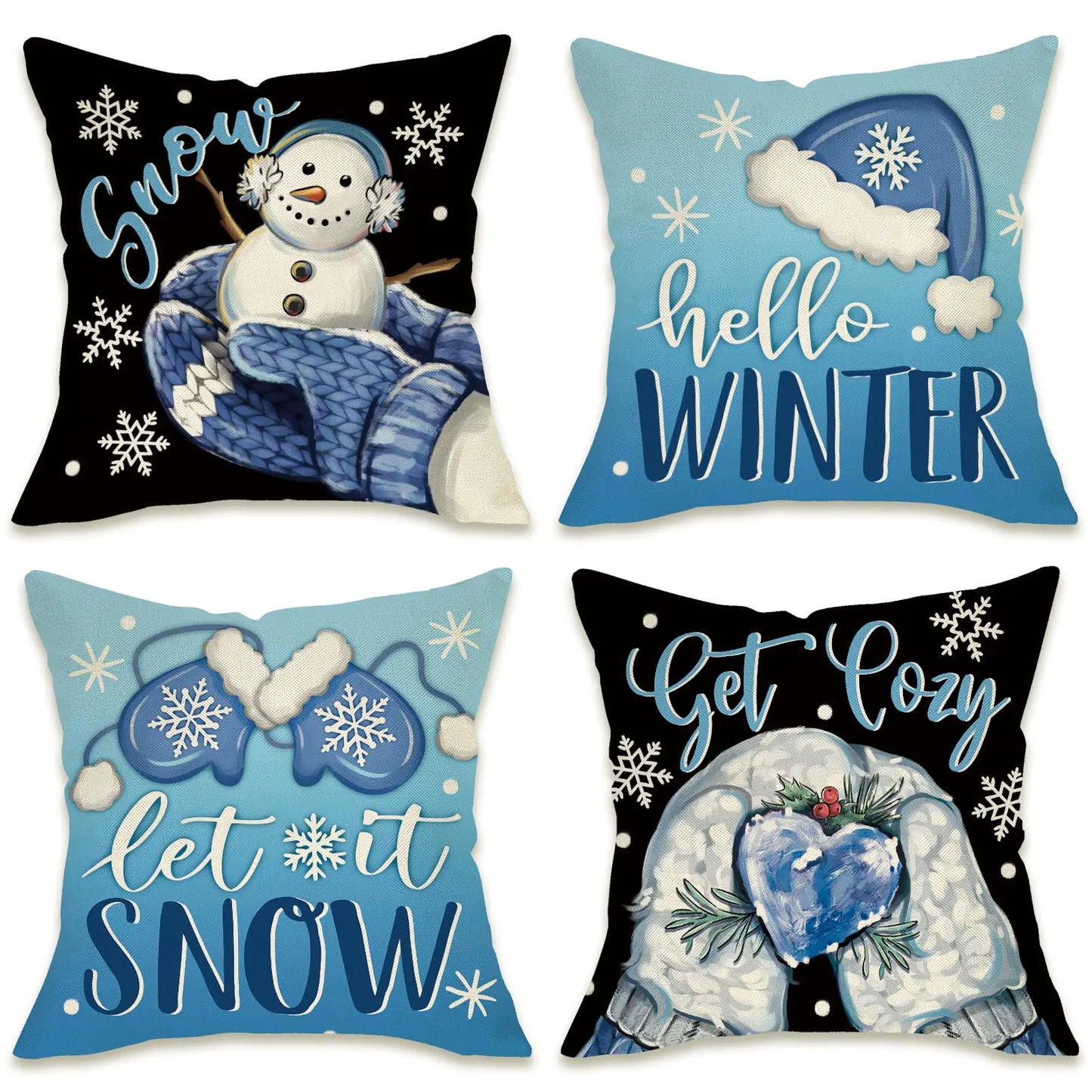 Decorative Throw Pillow Covers 18 x 18 Set of 4